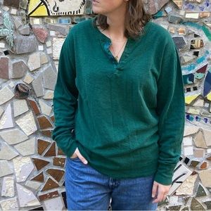 Vintage LL Bean forest green two layer henley